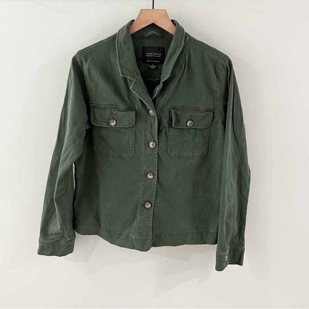 Sanctuary Button Front Jacket Olive Size Medium - image 2